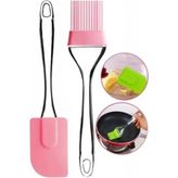 Mikasso (2'li Set )Akrilik Saplı Silikon Spatula -Yumurta Fırça Seti Silikon