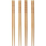 Mikasso 4 Çift 8 Parça Bambu Chopstick Uzunluk: 24 cm Sushi Çubuğu Ahşap Yemek Çubuğu Bambu Kahverengi