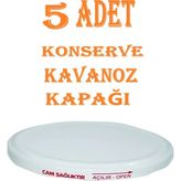 Mikasso 5 Adet Konserve Kapağı Beyaz 82 mm Silikonlu - Konserve Kavanoz Kapağı Orijinal Kapak Sbk Metal Beya