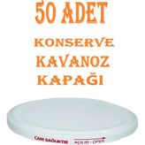 Mikasso 50 Adet Konserve Kapağı Beyaz 82 mm Silikonlu - Konserve Kavanoz Kapağı Orijinal Kapak Sbk Metal Bey
