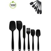 Mikasso 6'lı Silikon Spatula Fırça Seti Pratik Yemek Hazırlık Gereçleri Kaşık Bıçak Spatula Servis Seti Sili