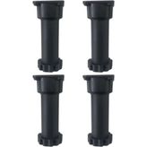 Mikasso Ayarlanabilir Plastik Mutfak Dolap Tezgah Baza Ayağı 12-17 cm Siyah (4 Adet) Siyah
