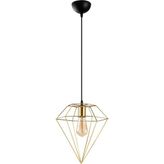 Mikasso Elmas Tekli Tel Sarkıt Avize Gold Kaplama, Modern Dekoratif Metal Lamba ELMAS-6287 1 Belirtilmemiş E - Çok Renkli