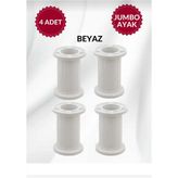 Mikasso Jumbo Plastik Ayarlanabilir Dolap-Mobilya-Koltuk-Kanepe-Baza Ayağı (4lü Paket)Beyaz 10 cm Ayak Plast