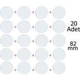 Mikasso Kavanoz Kapağı 20 Adet 82 mm Metal Beyaz