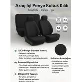 Mikasso Skoda Forman ile Uyumlu Kaliteli Oto Penye Servis Kılıfı - Oto Koltuk Kılıfı 4 Parça Siyah Penye Siy - Çok Renkli