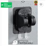 Mikasso Yapışkanlı Duş Başlığı Askısı Siyah Mika