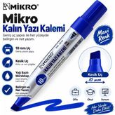 Mikro Kesik Uç Mavi Markör Kalem 10 mm