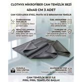 Mikrofiber Cam Temizlik Bezi 40*40 Cm 3 Adet