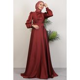 Milanda Tesettür Abiye Mercan - Renkli - 38
