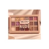 MİLANO BEAUTYS Nude 18 Renk Göz Farı Paleti – Mat, Işıltılı ve Simli Far Paleti – Pembe, Kahve ve Nude Tonlar (Kaş fırçası hediye)