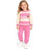 Milano Kids Kız Çocuk Ayıcık Baskılı Pamuklu Sweatshirt Eşofman Alt Üst Takım - 5-6 Y - Pembe