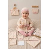 MİLAYS LİFE HOME COLLECTİON KIZ BEBEK YENİDOĞAN %100 ORGANİK PAMUK ÇİÇEK NAKIŞLI 10 PARÇA HASTANE ÇIKIŞ ZIBIN SETİ