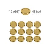 Milea 12 Adet Gold Kapak Metal Kavanoz Kapağı – 48 mm (105 cc kavanozlara uyumlu)