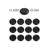 Milea 12 Adet Siyah Metal Kavanoz Kapağı – 43 mm (29 ve 40 cc kavanozlara uyumlu)
