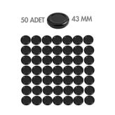 Milea 50 Adet Siyah Metal Kavanoz Kapağı – 43 mm (29 ve 40 cc kavanozlara uyumlu)