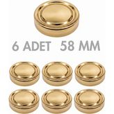 Milea 6 Adet Derin Gold Metal Ergo Bebek Mama Reçel Fıstık Ezmesi Kavanoz Kapağı – 58 mm (156 cc Kavanozlara Uyumlu)