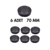 Milea 6 Adet Derin Siyah Metal Ergo Bebek Mama Reçel Fıstık Ezmesi Kavanoz Kapağı – 70 mm (255 cc-350 cc-545 cc kavanozlara uyumlu)