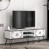 Milestone TV Ünitesi - Beyaz/Siyah
