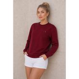 milidia Kadın Bordo Bisiklet Yaka Basic Pamuklu Sweatshirt