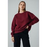 milidia Kadın Oversize Bisiklet Yaka Basic Sweatshirt BORDO