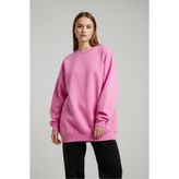 milidia Kadın Oversize Bisiklet Yaka Basic Sweatshirt PEMBE