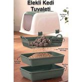 Milo Elekli Kapalı Kedi Tuvaleti. - Yeşil