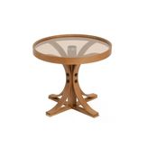 Milton Yan Sehpa Camlı Çap 60Cm