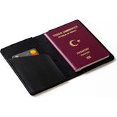 Mimas Design Hakiki Deri Pasaport Kılıfı - Siyah