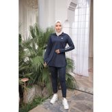 MİMİ Luxury Wear Lacivert Kadın Fermuarlı Dalgıç Kumaş Standart Kalıp Jogger Eşofman Takımı