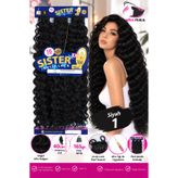 Mina Peruk Sister Afro Dalgası Saç-Siyah 1