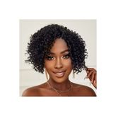 Mina Peruk Siyah Kısa Afro Yan Tül Peruk