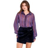 Minası Butik KOLLARI BOMBELİ GÖMLEK MOR