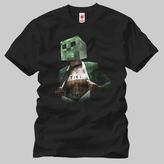 Mine Craft Creeper Tnt Erkek Tişört - Siyah