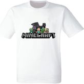 Minecraft Baskılı Beyaz Tişört - 7 - 8 Yaş