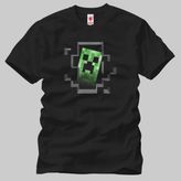 Minecraft Creeper Inside Erkek Tişört - L - Siyah