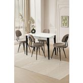 Mini 60 X 100 Milano Mdf Ortadan Açılır Masa 4 Adet Ece Sandalye