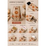 Mini Büzgülü Bez Kese - Çok Amaçlı Telefon, Gözlük, Tarot Kartı ve Makyaj Çantası (12X20 Cm)