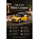 Mini Cooper Diecast Metal Oyuncak Araba 11 cm Çek Bırak Sarı