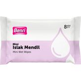 Mini Islak Cep Mendili Tekli 8 Adet
