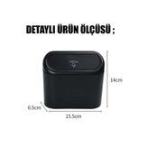 Mini Oto Çöp Kovası Abs Plastik Siyah