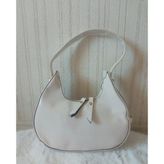 Mini Oval Rugan Mini El Çantası - 10D-Krem