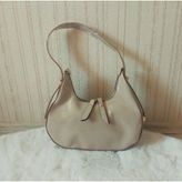 Mini Oval Rugan Mini El Çantası - Nude