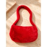 Mini Peluş Omuz Çantası - Kırmızı
