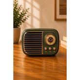 Mini Retro Bluetooth Hoparlör - Haki - Yeşil