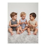 Minidamla Askılı Basic 3'lü Set Çıtçıtlı Badi, 9-12 Ay, Mavi