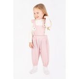 Minigimin Cicileri Papatya Desen Salopet 2 Li Kız bebek takım - Pembe - 12 Ay