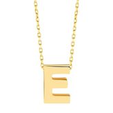 Minimal 0.7 Mm E Harfli Kolye 14 Ayar Altın