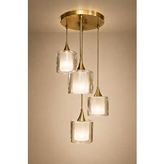 Minimal E-Ticaret Minimal Lambent Gold Chrome Quad Plafonyer Cam Avize Beyaz