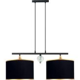 Minimal Lambent Line Crystal Plafonyer Kumaş Siyah Avize